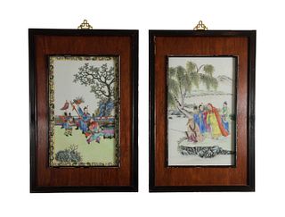 2 Chinese Porcelain Plaques, 20th Century