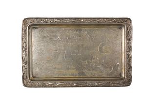 Silver Platter given to John Ferguson, 1912