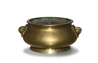 Chinese ‘Beast’-Handled Bronze Censer, Qing