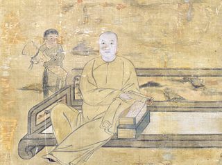 Chinese Painting, Man and Child, Qing
