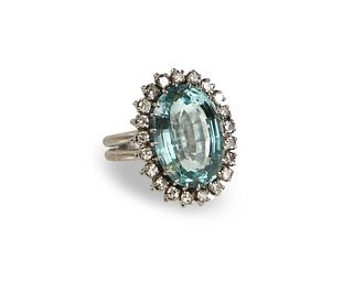 H. Stern, Vintage Diamond and Aquamarine Ring