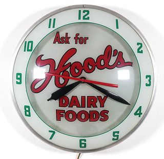 Rare Double Bubble Hood's Dairy Clock