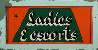 LADIES & ESCORTS 1900s Painted Window