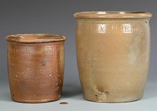 2 East TN M.P. Harmon Stoneware Jars