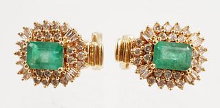 14k Gold Emerald Earrings