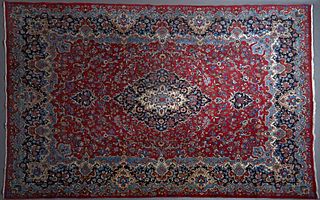 Large Meshad Persian Carpet, 10' x 13'.
