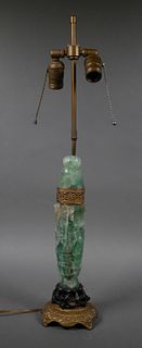 Chinese Carved Hardstone Lamp