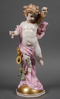 MEISSEN 14" Cherub Figurine