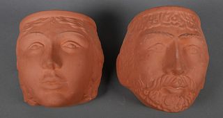 Rooke's Pottery Terracotta Head Vases