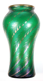 CORREIA Art Glass Pulled Feather Vase