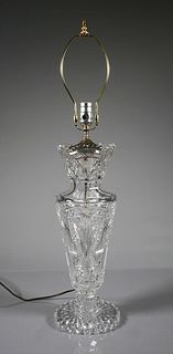 American Brilliant Cut Glass 18" Lamp