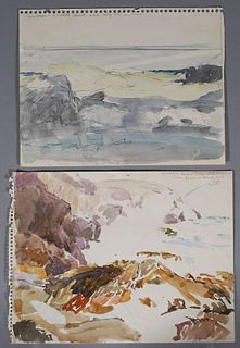 JAY CONNAWAY, (2) Watercolor Seascape Studies