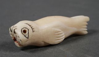 Inuit Carved Ivory Seal Miniature