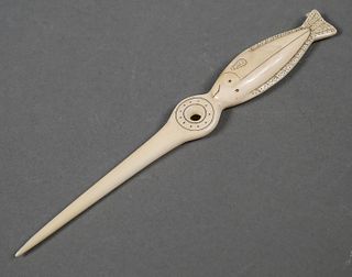 Inuit Scrimshaw Ivory Fish Needle