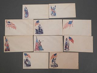 (10) 19C Patriotic Envelope Covers