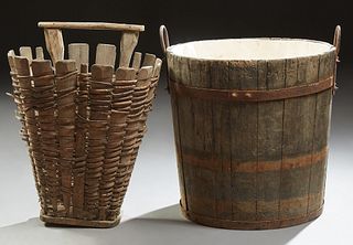 Two French Provincial Grape Harvesting Baskets, 19th c