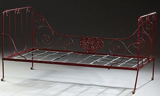 French Wrought Iron Folding Campaign Bed, late 19th c
