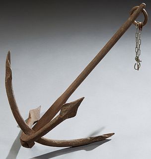 French Wrought Iron Boat Anchor, 19th c