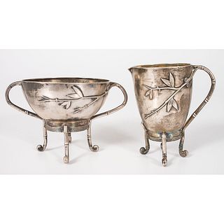 A Tiffany & Co. Japanesque Sterling Creamer and Sugar