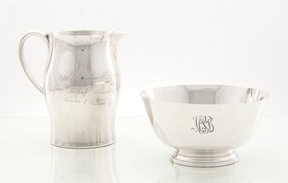 A Sterling Paul Revere Pitcher and Bowl