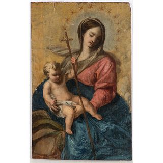 A Continental Portrait of Madonna and Child, Likely 18th Century