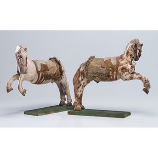 A Pair of Wooden Lipizzaner Stallion Carvings