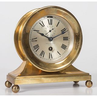 A Spaulding and Co. Brass Ships Bell Clock