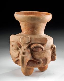 Rare Veracruz Totonac Pottery Vessel of Deity