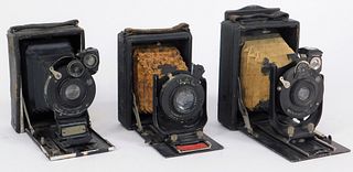Lot of 3 Folding Plate Project Cameras #2