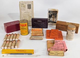 Lot of Early Darkroom Tools and Chemicals