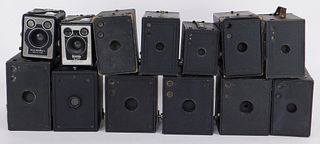 Lot of 13 Kodak Brownie Box Cameras