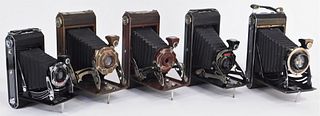 Lot of 5 Kodak Art Deco Folding Cameras