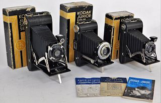 Lot of 3 Kodak Junior Cameras in Original Boxes