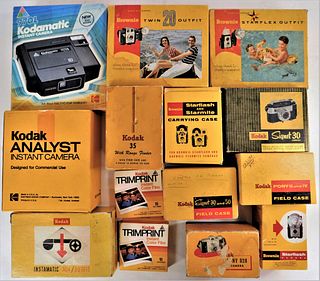 11 Kodak Cameras and Accessories in Boxes