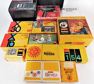 Lot of 14 Film and Movie Cameras in Boxes