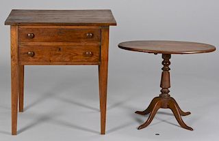 East TN 2 Drawer Stand & Oval Tilt-top Table