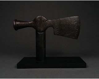 VIKING IRON BATTLE AXE AND HAMMER ON STAND