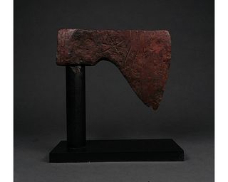 VIKING ERA DECORATED AXE ON STAND
