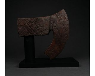 VIKING ERA DECORATED AXE ON STAND