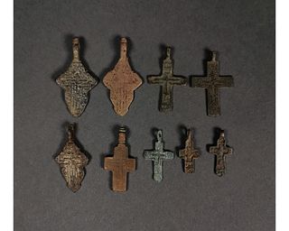 COLLECTION OF MEDIEVAL/POST MEDIEVAL CROSSES (10)