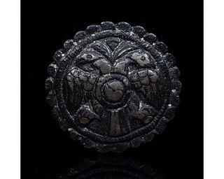 BYZANTINE SILVER BELT FITTING WITH EAGLES