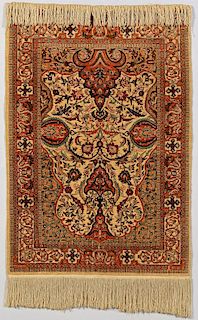 Persian silk prayer rug