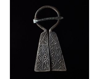 VIKING AGE SILVER PENANNULAR BROOCH WITH SYMBOLS