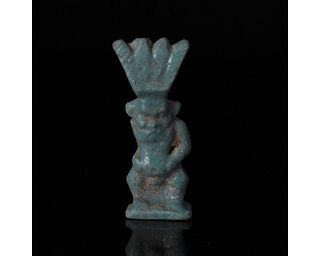 EGYPTIAN FAIENCE BES AMULET