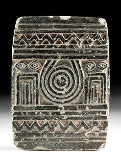 Mesopotamian Sumerian Steatite Temple Stele, Eye Idols