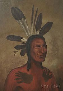 School of George Catlin (American, 1796-1872)      Portrait of a Chief, Possibly Matatope
