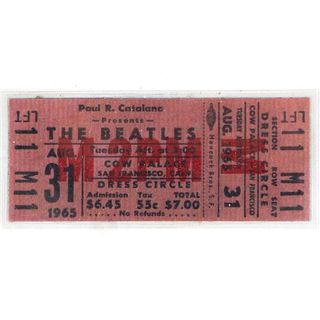 Unused Beatles ticket.