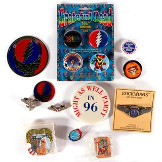 Grateful Dead pins and buttons.