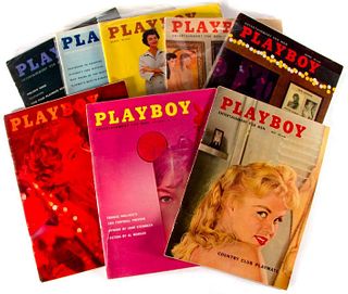 Vintage Playboy magazines.