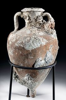 Roman Pottery Twin Handled Sea Salvage Amphora
